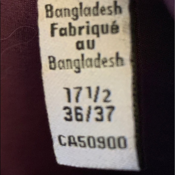 Men’s Dark Purple Dress Shirt, 17.5 - Picture 5 of 5